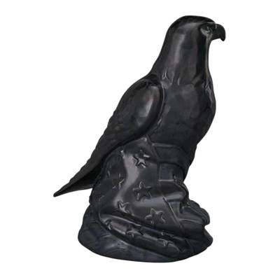 American Bald Eagle Black Ceramic Urn