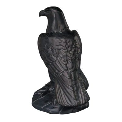 American Bald Eagle Black Ceramic Urn