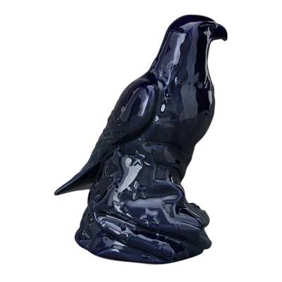 American Bald Eagle Cobalt Ceramic Urn