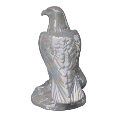 American Bald Eagle Pearl Ceramic Urn