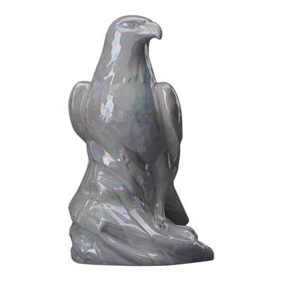 American Bald Eagle Pearl Ceramic Urn