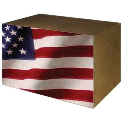 American Flag Bronze Urn
