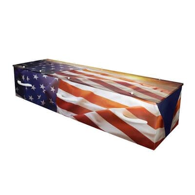 American Flag Cremation Casket