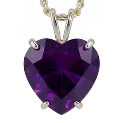 Amethyst Heart Cremation Crystal Necklace