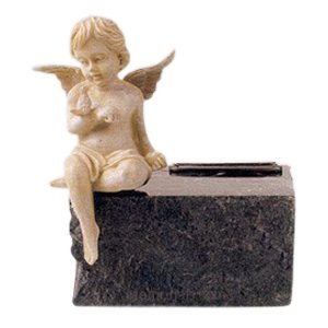 Cherub Noir Marble Pet Urn