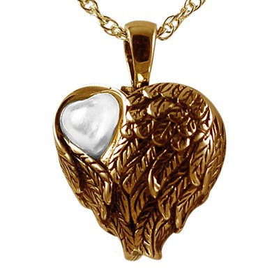 Wings Mother of Pearl Heart Pendant IV