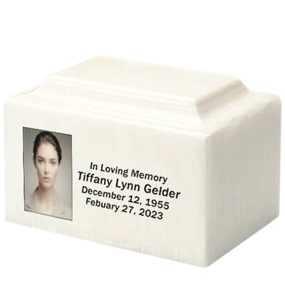 Angelic Marble Photo Urn