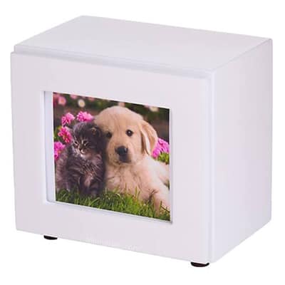 Angelic White Large Photo Pet Urn