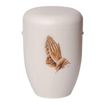 Angelic White Praying Hands Urn