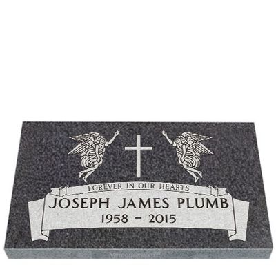Angels Guiding Me Home Granite Grave Marker 20 x 10
