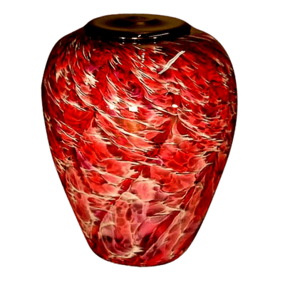 Volcano Ruby Glass Cremation Urn