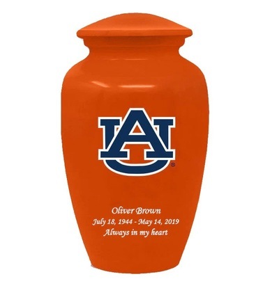 Auburn University Tigers Orange Cremation Urn
