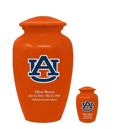 Auburn University Tigers Orange Cremation Urns