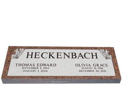 Autumn Faith Companion Granite Headstone 40 x 14