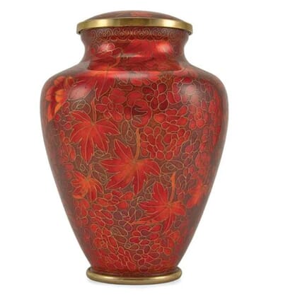 Autumn Wind Cloisonne Cremation Urn