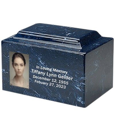 Azule Marble Photo Urn