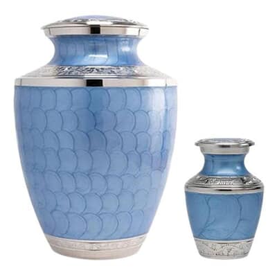Baby Blue Metal Cremation Urns