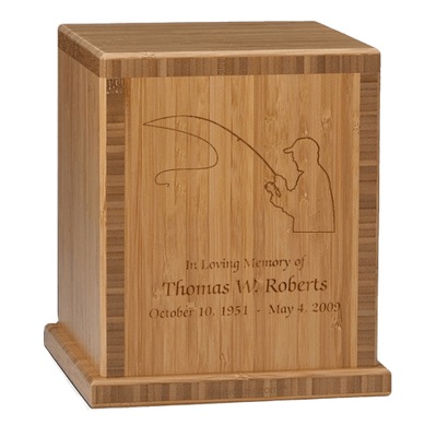 Fisherman Bamboo Caramel Cremation Urn