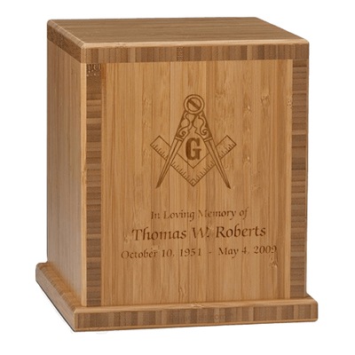 Mason Bamboo Caramel Cremation Urn