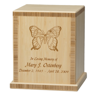 Butterfly Bamboo Natural Cremation Urn