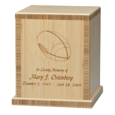 Football Bamboo Natural Cremation Urn