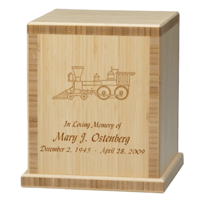 Train Bamboo Natural Cremation Urn