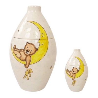 Bear On The Moon Ceramic Cremation Urns