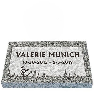 Beat of Music Child Granite Grave Marker