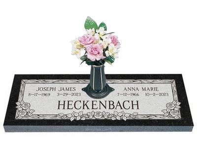 Bed of Roses Companion Granite Headstone 40 x 14