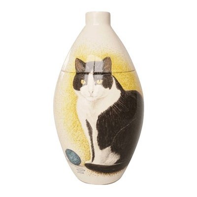 Black & White Cat Ceramic Cremation Urn