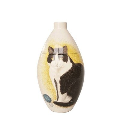 Black & White Cat Medium Cremation Urn