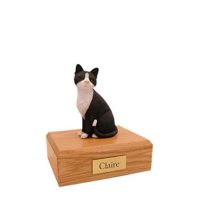 Black & White Small Cat Urn