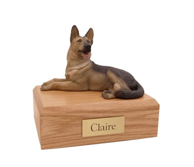 Black and Tan German Shepherd Medium Dog Urn