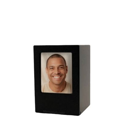 Black Eternity Keepsake Photo Wood Urn