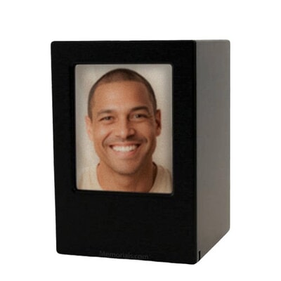 Black Eternity Medium Photo Wood Urn