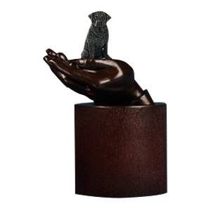 Black Labrador Hands Dog Cremation Urn