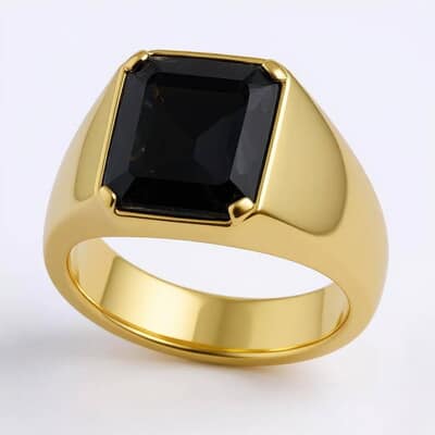 Black Mens Cremation Diamond Ring