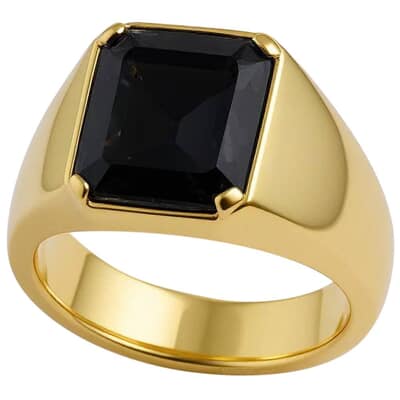 Black Mens Cremation Diamond Ring