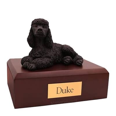 Black Poodle Large Dog Urn