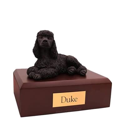 Black Poodle Medium Dog Urn