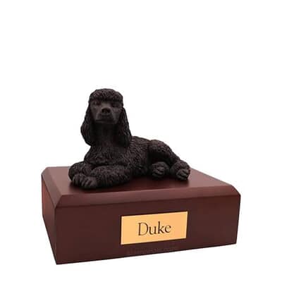 Black Poodle Small Dog Urn