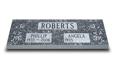 Blooming Faith Companion Granite Headstone 42 x 14