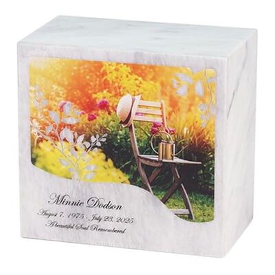 Blooming Garden Marble Cremation Urn