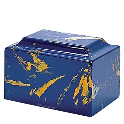 Blue and Gold Marble Urn