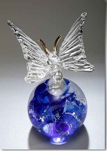 Blue Butterfly Figurine Ash Sculpture
