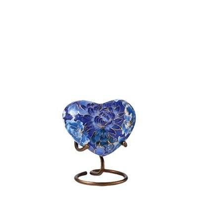 Blue Flowers Elite Heart Cloisonne Urn