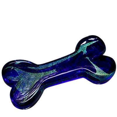 Blue Glass Pet Cremation Bone