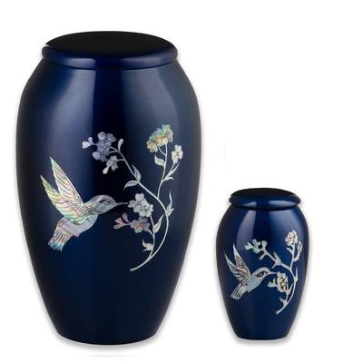 Blue Hummingbird Cremation Urns