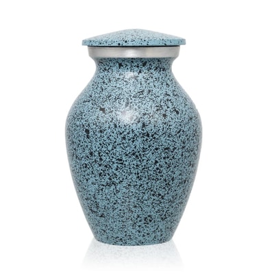 Blue Speckled Keepsake Urn