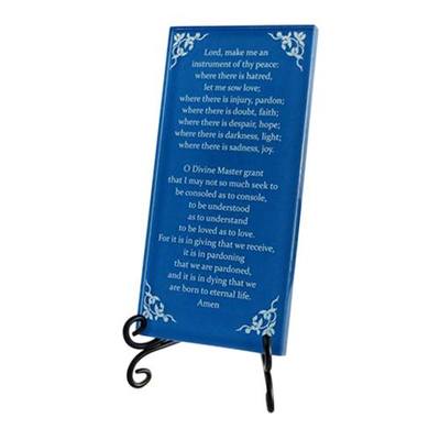 Blue St. Francis Prayer Plaque